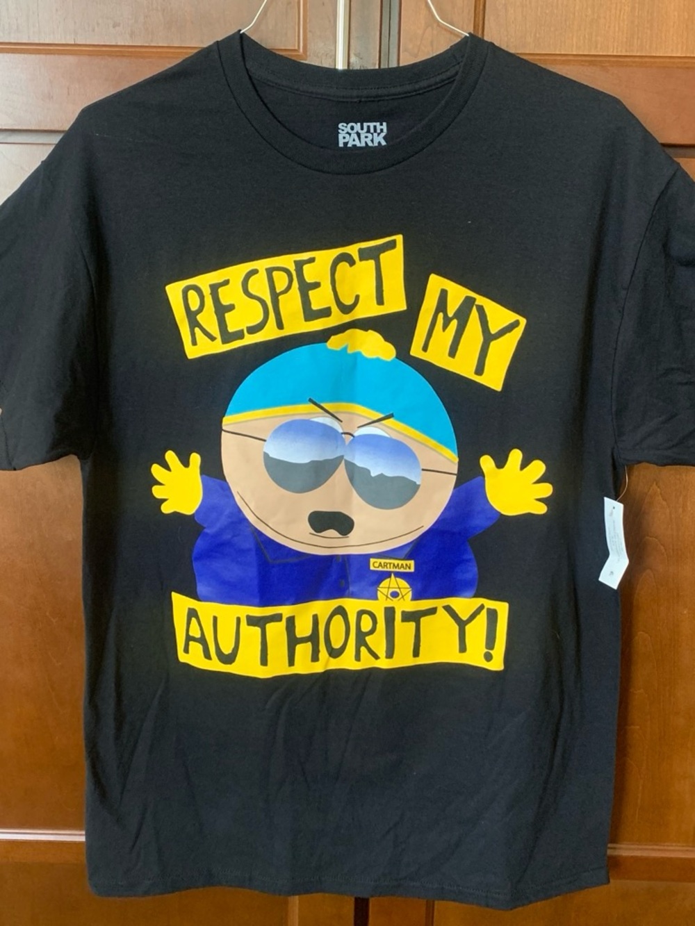 South Park Cartman "Respect My Authority" Black Graphic Tee Men’s Women’s Large